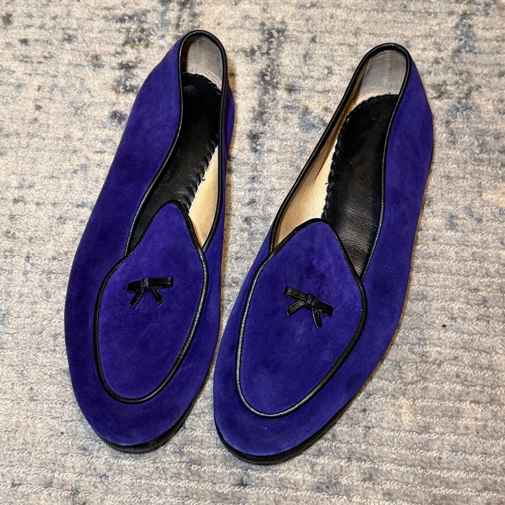 Men’s Royal Blue Suede Belgian Shoes Loafer